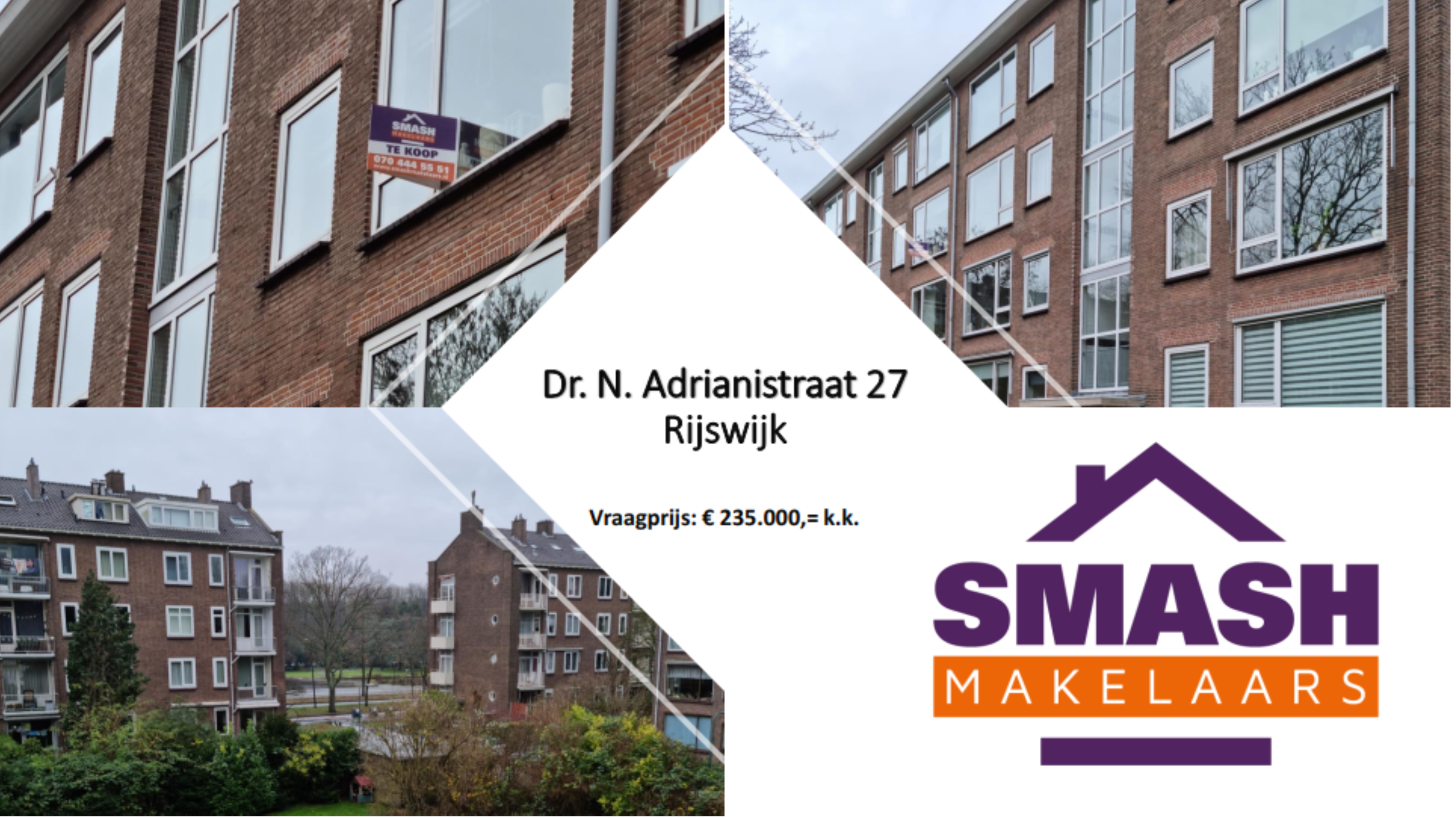 Op de 3e etage gelegen 3-kamer appartement van bijna 70 m2 gelegen in een rustige en groene straat in Rijswijk (Te Werve). Bij SMASH makelaars