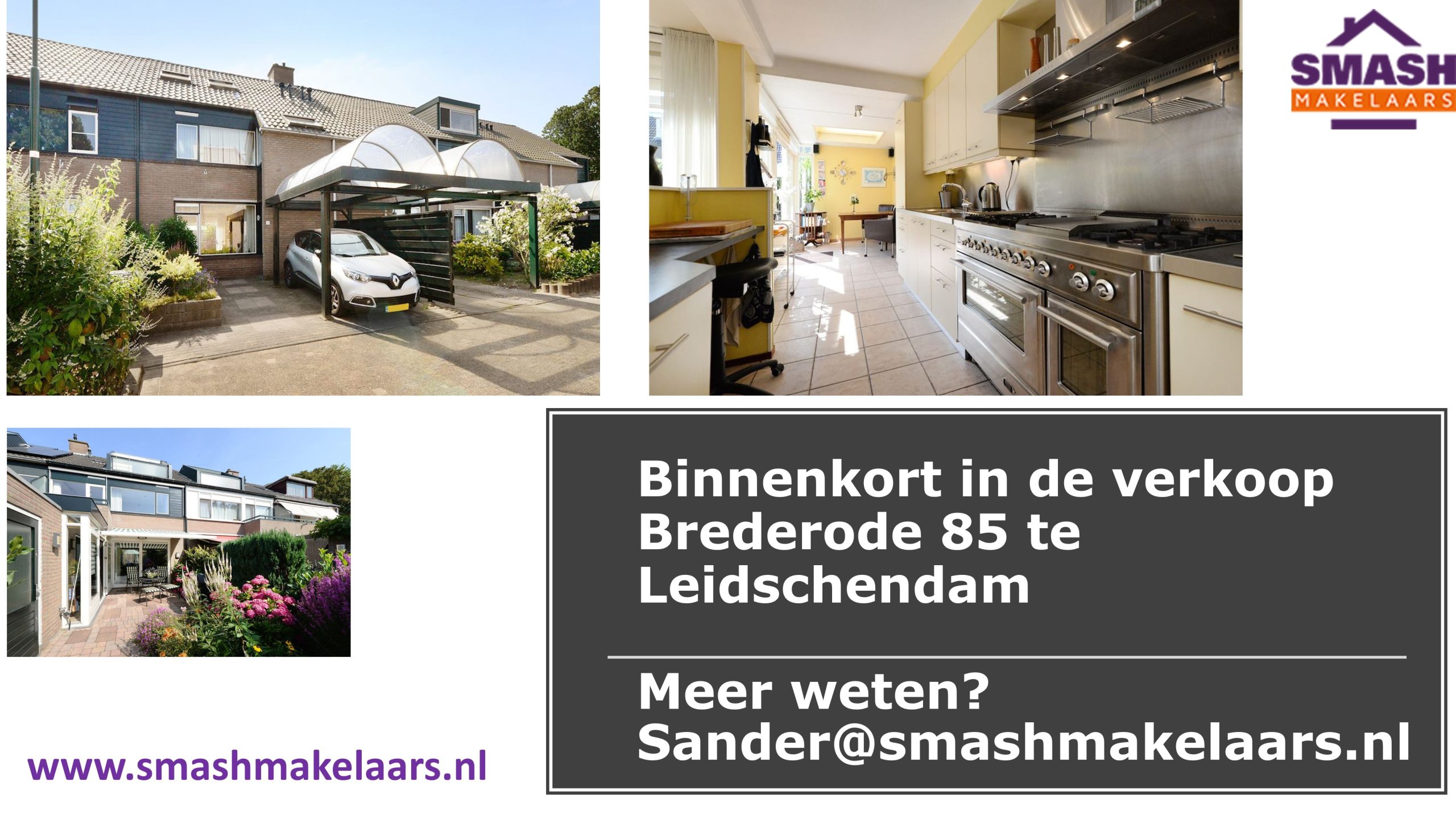 Te koop in Leidschendam in de wijk Duivenvoorde tussenwoning aan de Brederode 85 met voor en achtertuin en carport. Meer weten ga naar SMASH makelaars